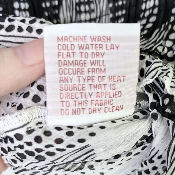 Lindi Black‎ White Crinkle Ruffle Top Y2K Retro Size L - Picture 7 of 9